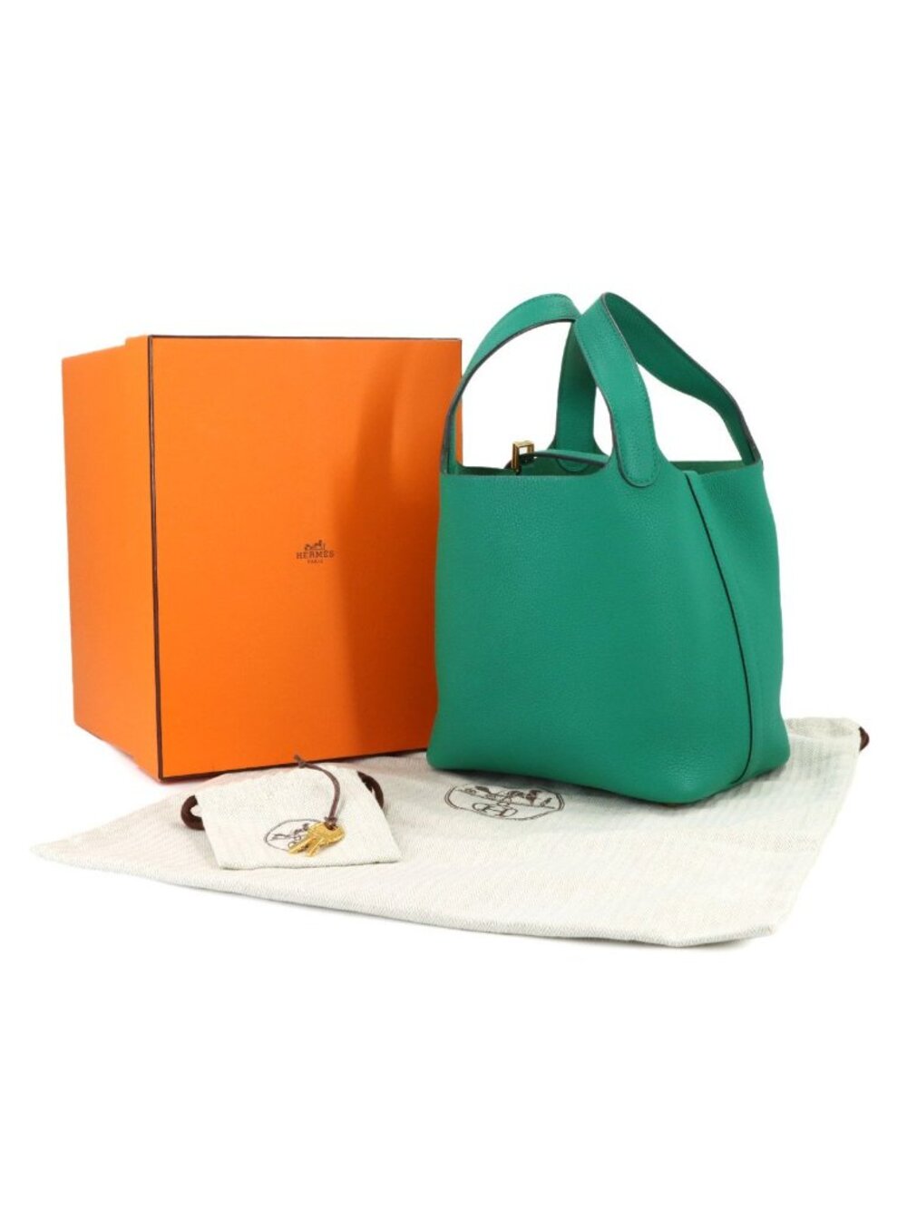 ★SOLD★ Hermes Picotin Lock 18 PM Hand Bag Taurillon Morris Verse Jade PM - Picture 2 of 10